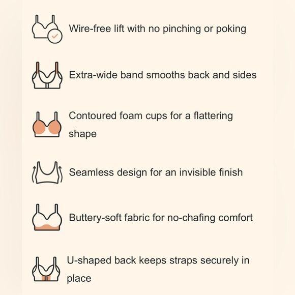 TRUEKIND wireless shaping bra 🌺 supportive comfort 🌺 Rose Tan 🌺 large - Picture 5 of 6